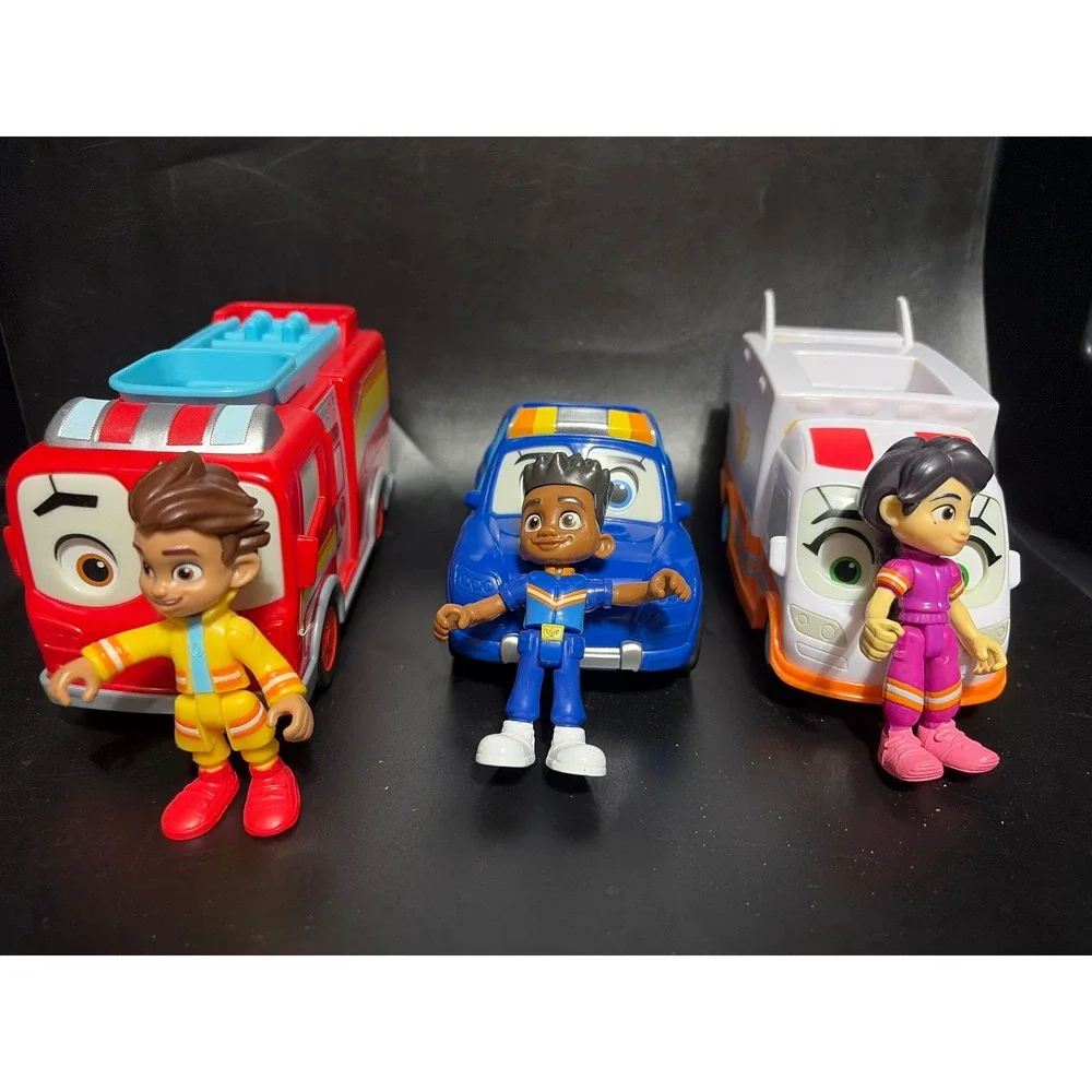 Disney Junior Firebuds Bo Flash Jayden Piston Violet Axl Vehicle Figure Set 6pc
